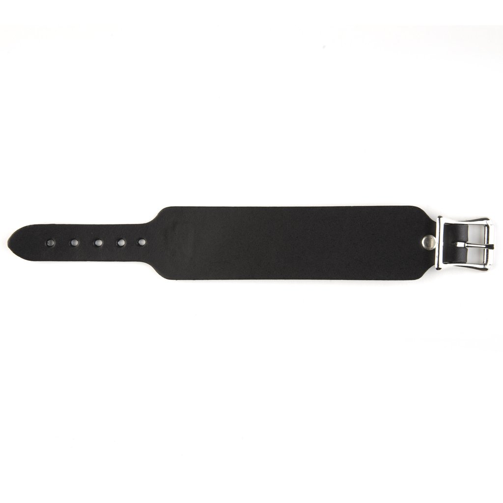 Black Leather Adjustable Wristband