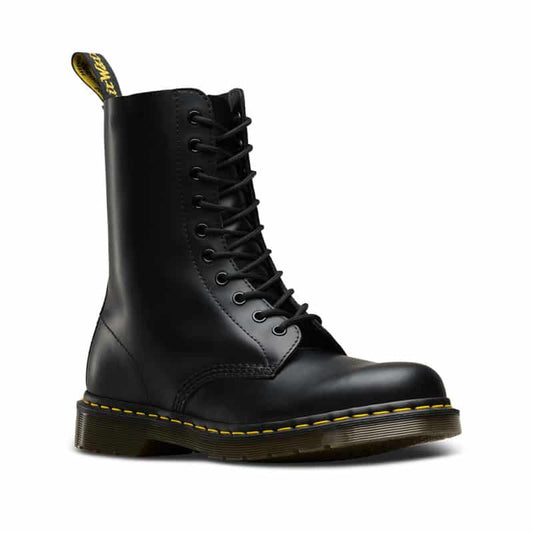 1490 Black Smooth 10-Eye Boot