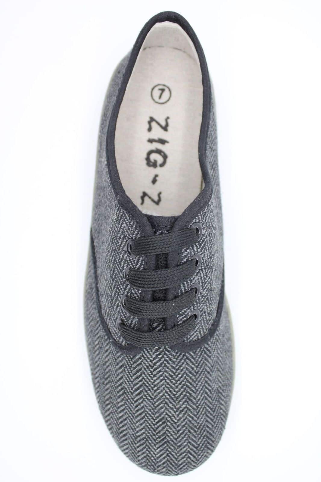 Zig Zag Wino Shoes Herringbone Gray/Gum Sole 7210