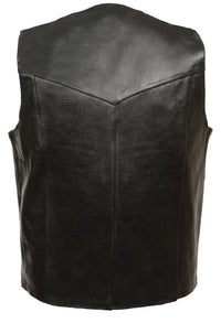 Thumbnail for Plain Black Leather Vest by Milwaukee Leather