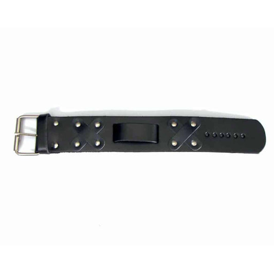 studded black leather watchband