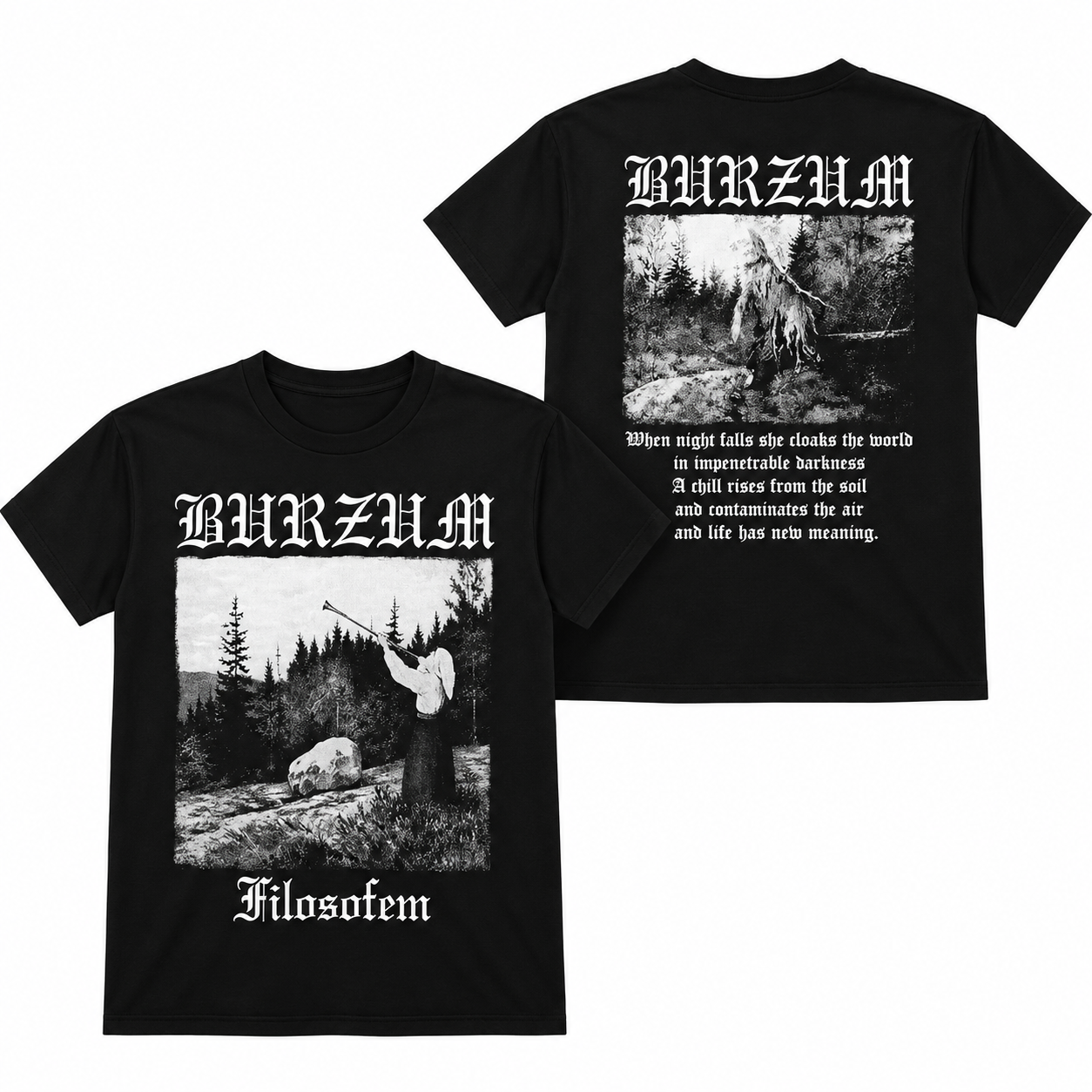Burzum Filosofem Official Band T-Shirt - Black Metal Graphic Tee