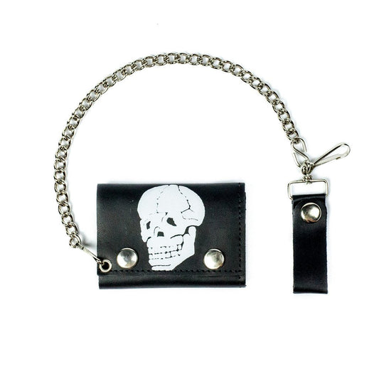 Bonehead Skull Tri-Fold Biker Wallet