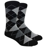 Thumbnail for Black Argyle Crew Socks