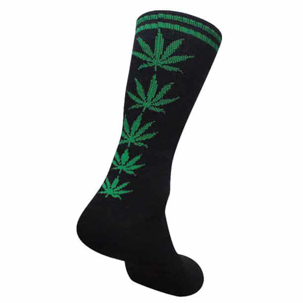 Black Marijuana Crew Socks