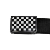 Thumbnail for Web Belt Black and White Checkered