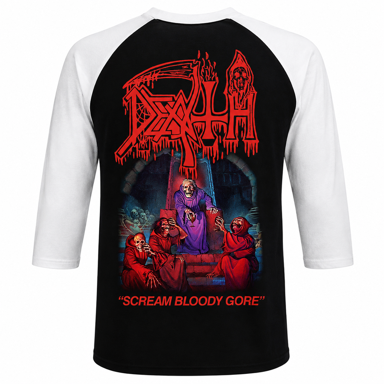 Death Scream Bloody Gore Baseball Tee
