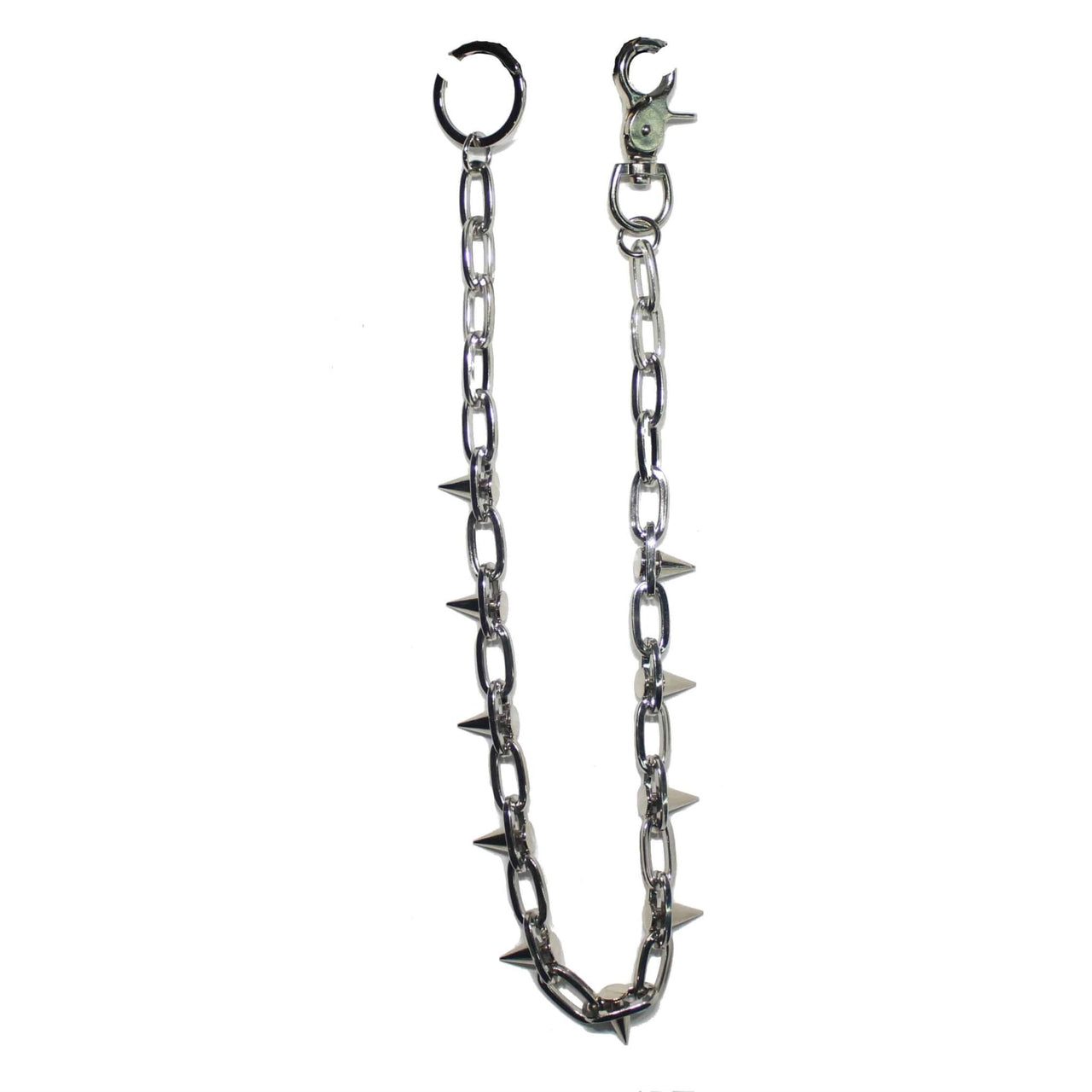 Chrome Spiked Wallet Chain 24"
