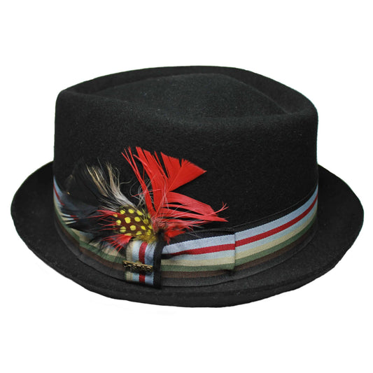 Wool Felt Diamond Crown Pork Pie Fedora