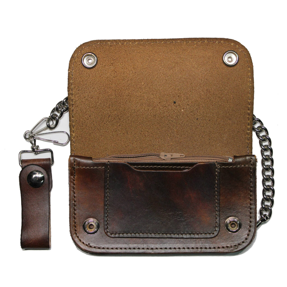 Los Angeles Antique Leather Wallet w/ Chain