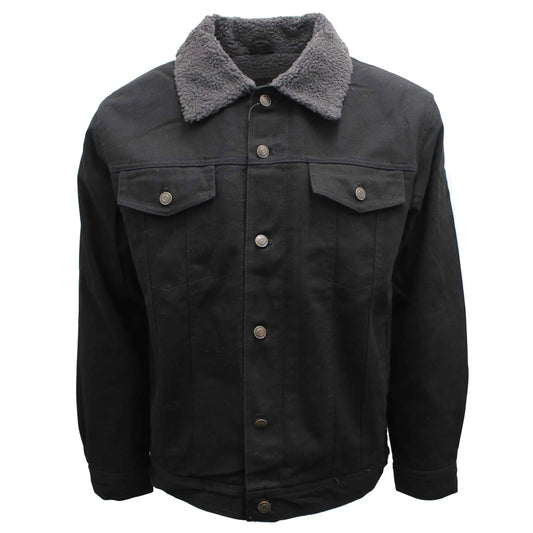 Sherpa Lined Black Denim Jacket