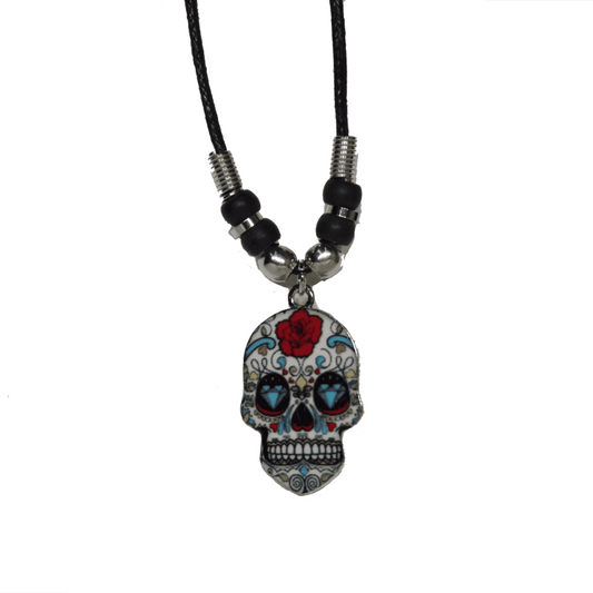 White Sugar Skull Necklace