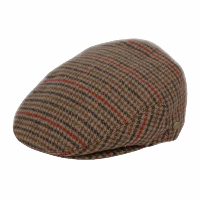 Brown and Red Plaid Wool Ivy Cap