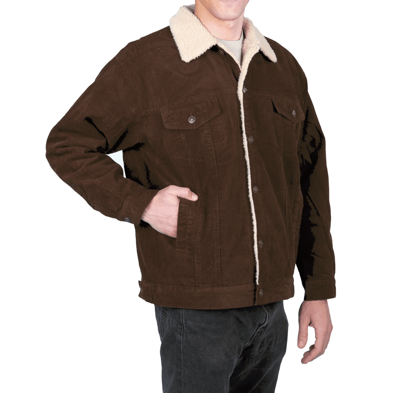 Brown Corduroy Sherpa Jacket