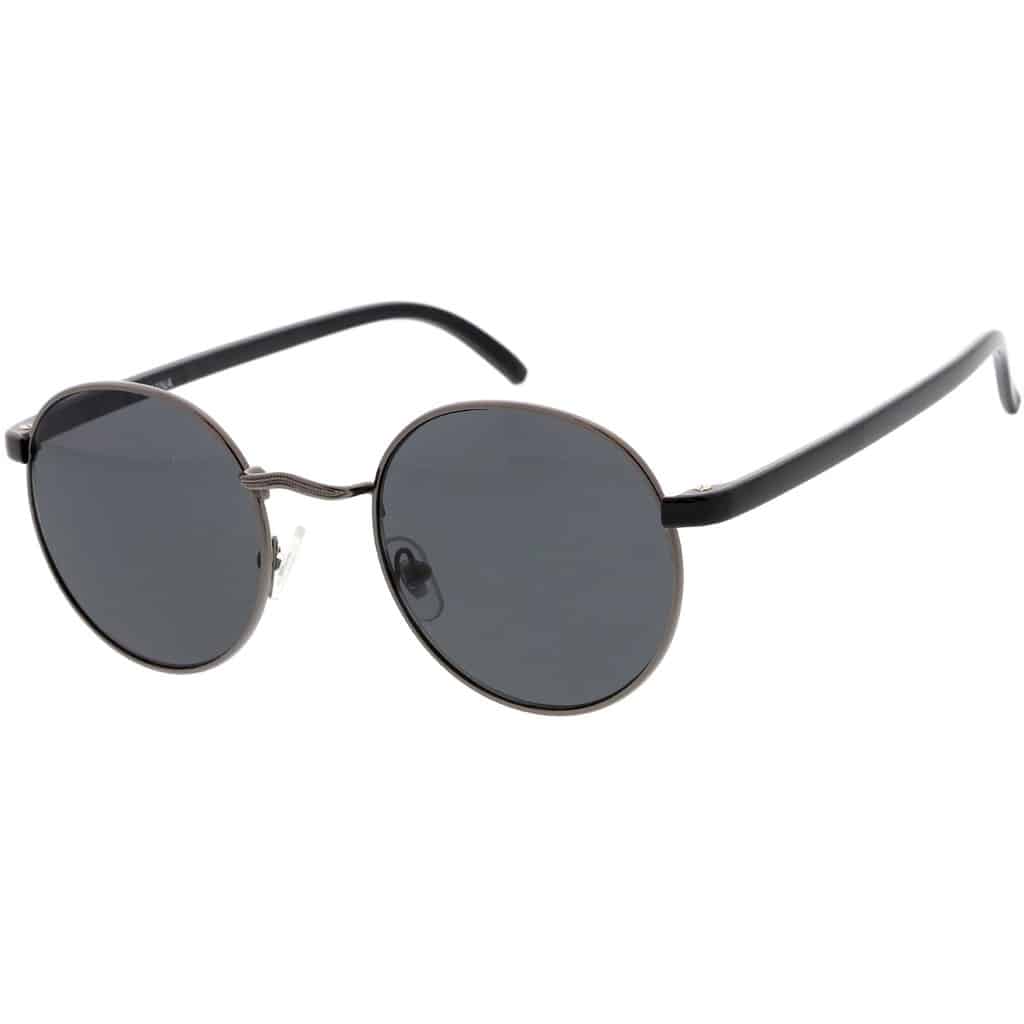 Men’s Gray Round Sunglasses
