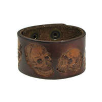 Thumbnail for Skull Embossed Leather Wristband