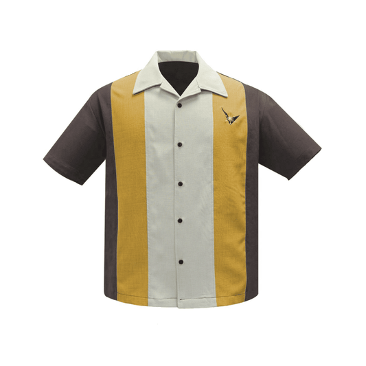 Mustard and Brown Bowling Shirt