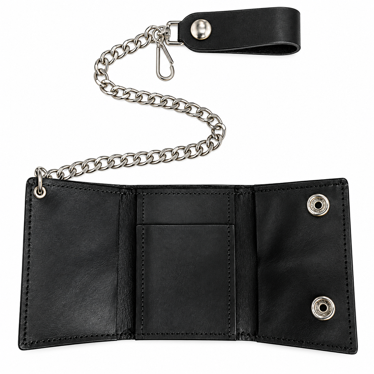 Skulls Tri-Fold Wallet w/ Chain