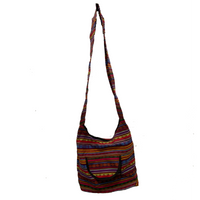 Thumbnail for Multi-Colored Striped Cotton Shoulder Bag