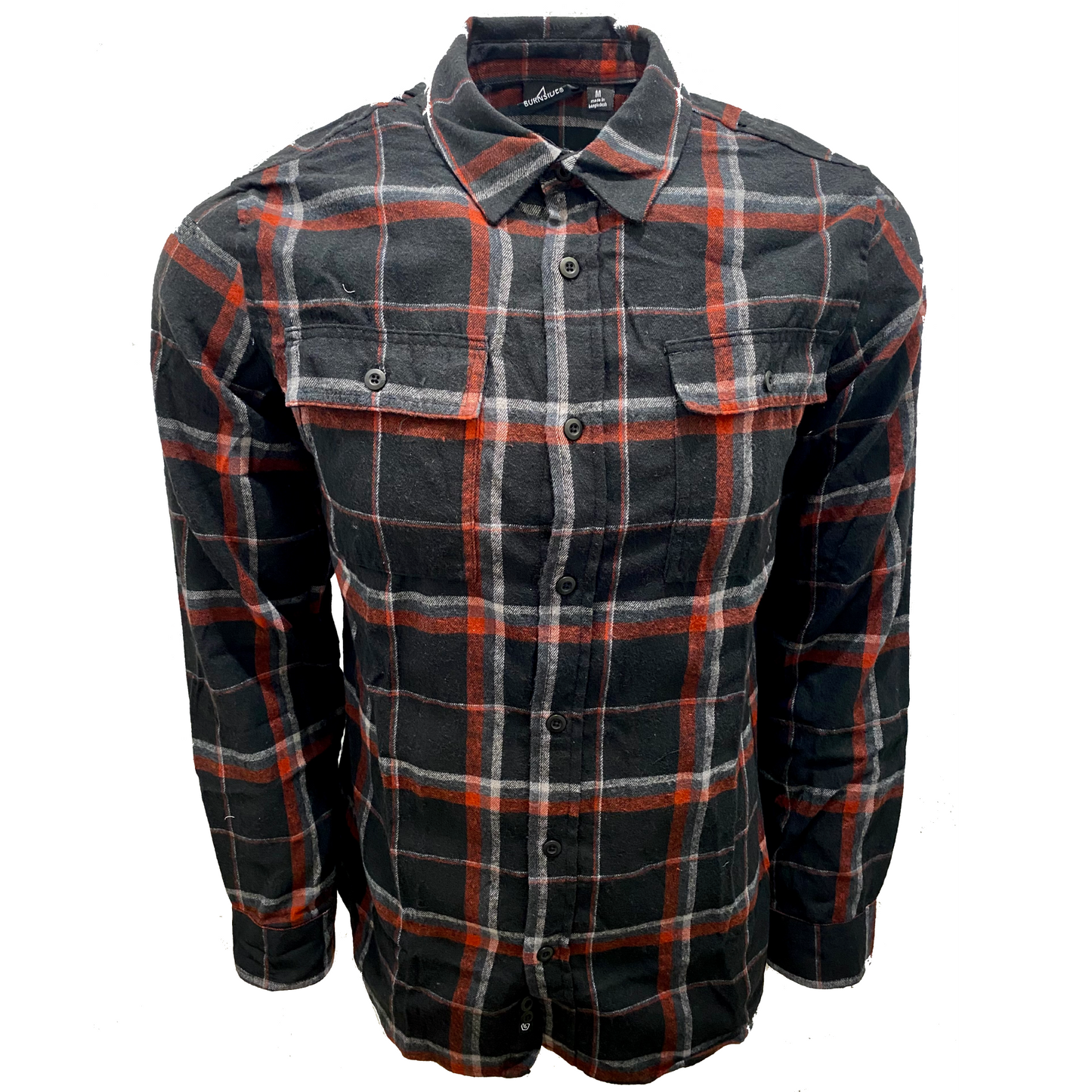 Black Burgundy Gray Plaid Flannel