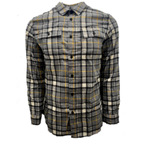 Thumbnail for Charcoal Gray Mustard Plaid Flannel