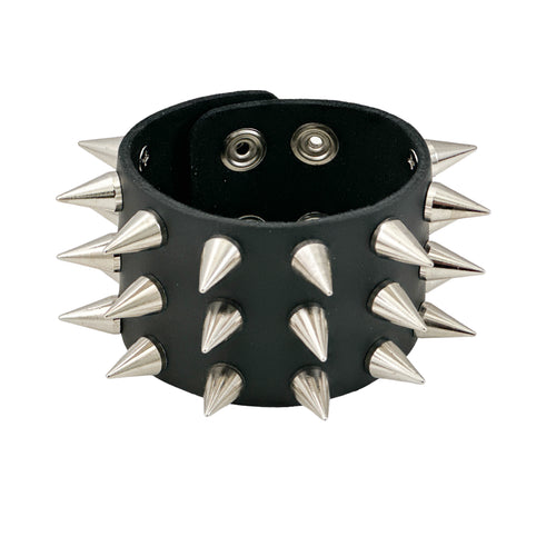 3 Row Cone Spiked Wristband