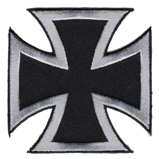 Silver Iron Cross Patch