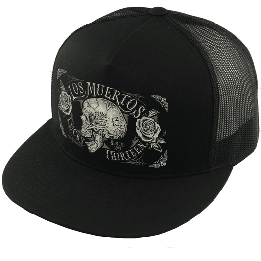 Lucky 13 Trucker Hat Dead Skull