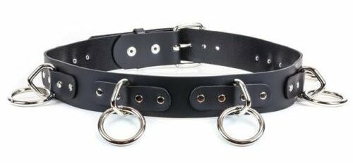 Bondage Leather Ring Black Belt