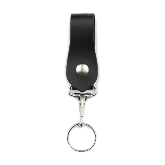 Large Black Leather Key Fob