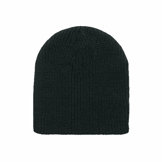 Black Cuffless Watch Cap Beanie