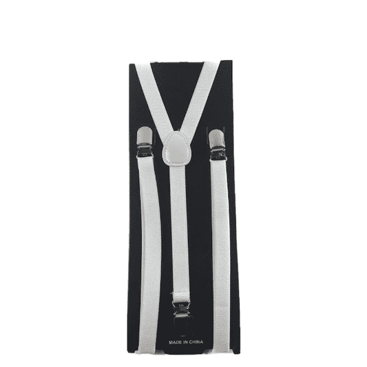 White Skinny Suspenders