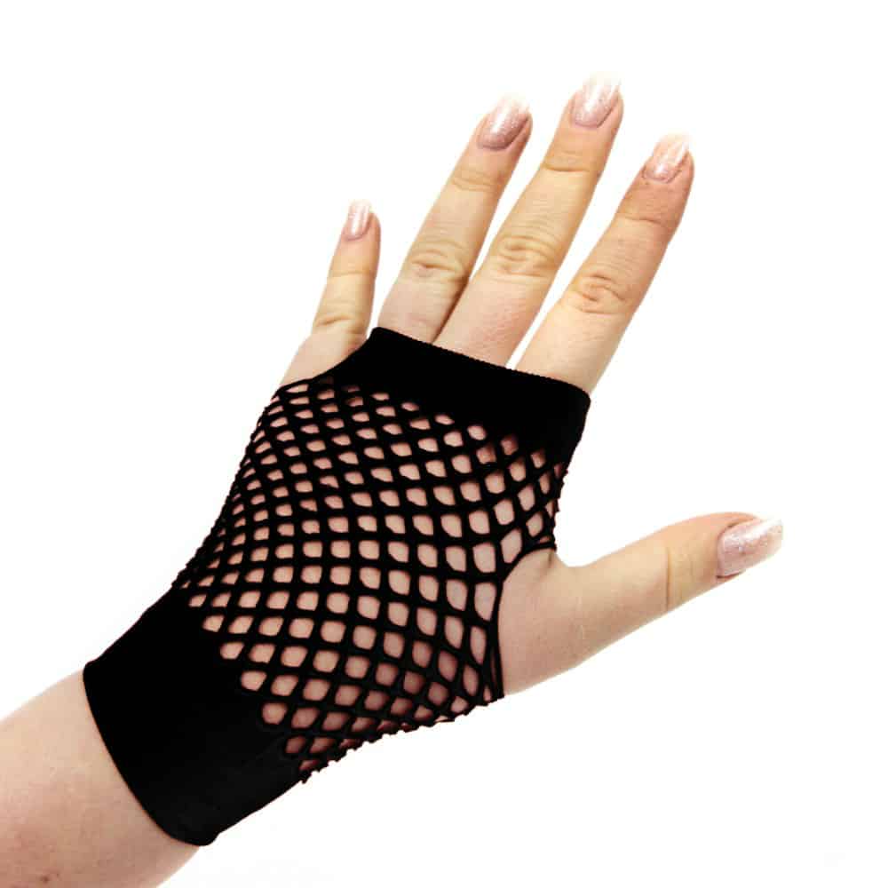 Short Fingerless Fishnet Gloves