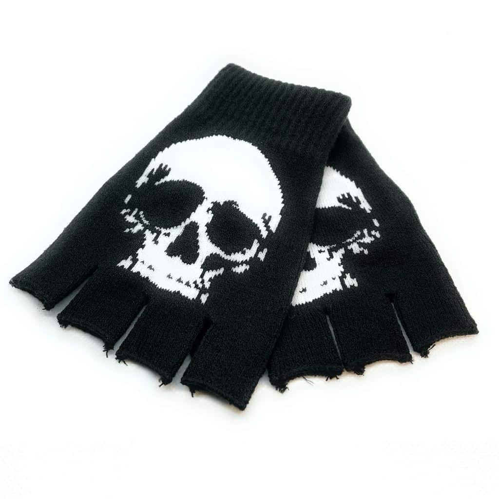 skull handschuhe Fingerless Skull Gloves