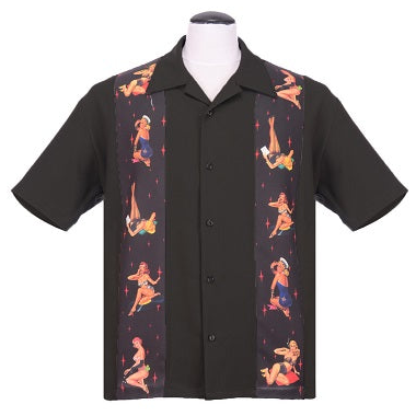 Multi Pinup Bowling Shirt by Steady Clothing