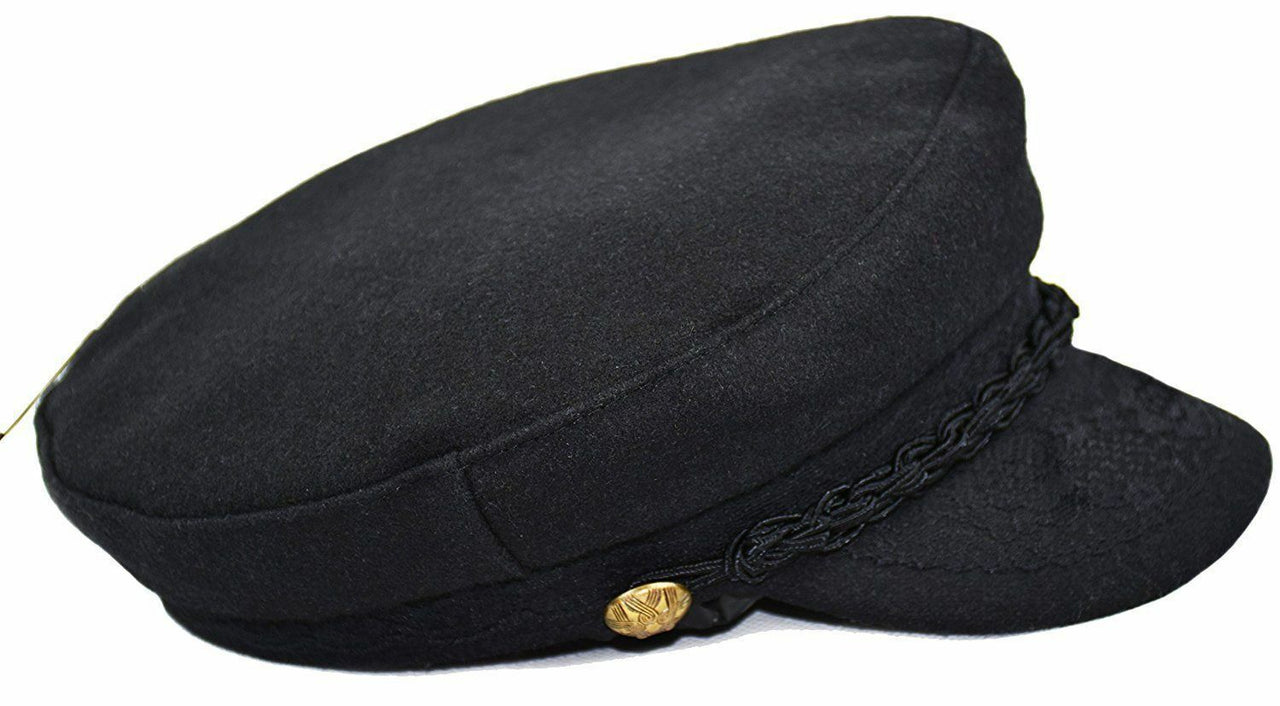 Black Wool Greek Fisherman Hat
