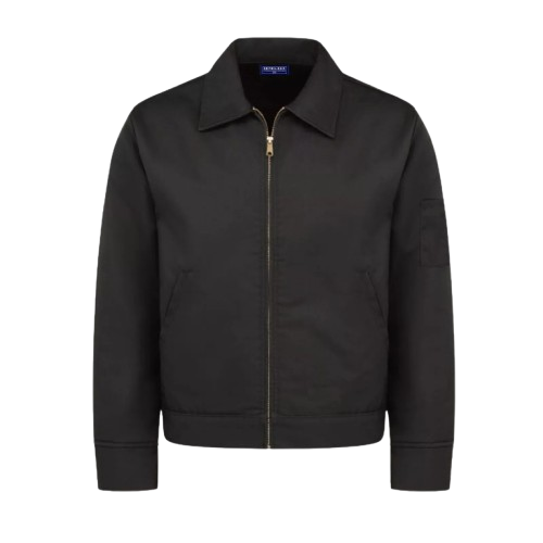 Men's Twill Quilted Workwear Black Jacket