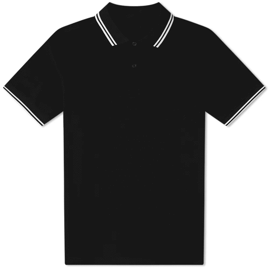 Polo Shirt Tipped Pique Black