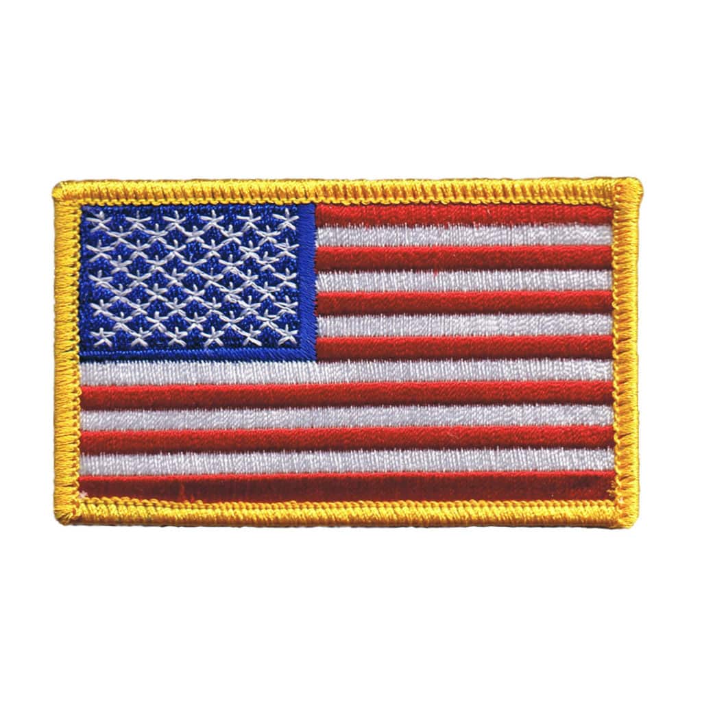 American Flag with Gold Border Patch