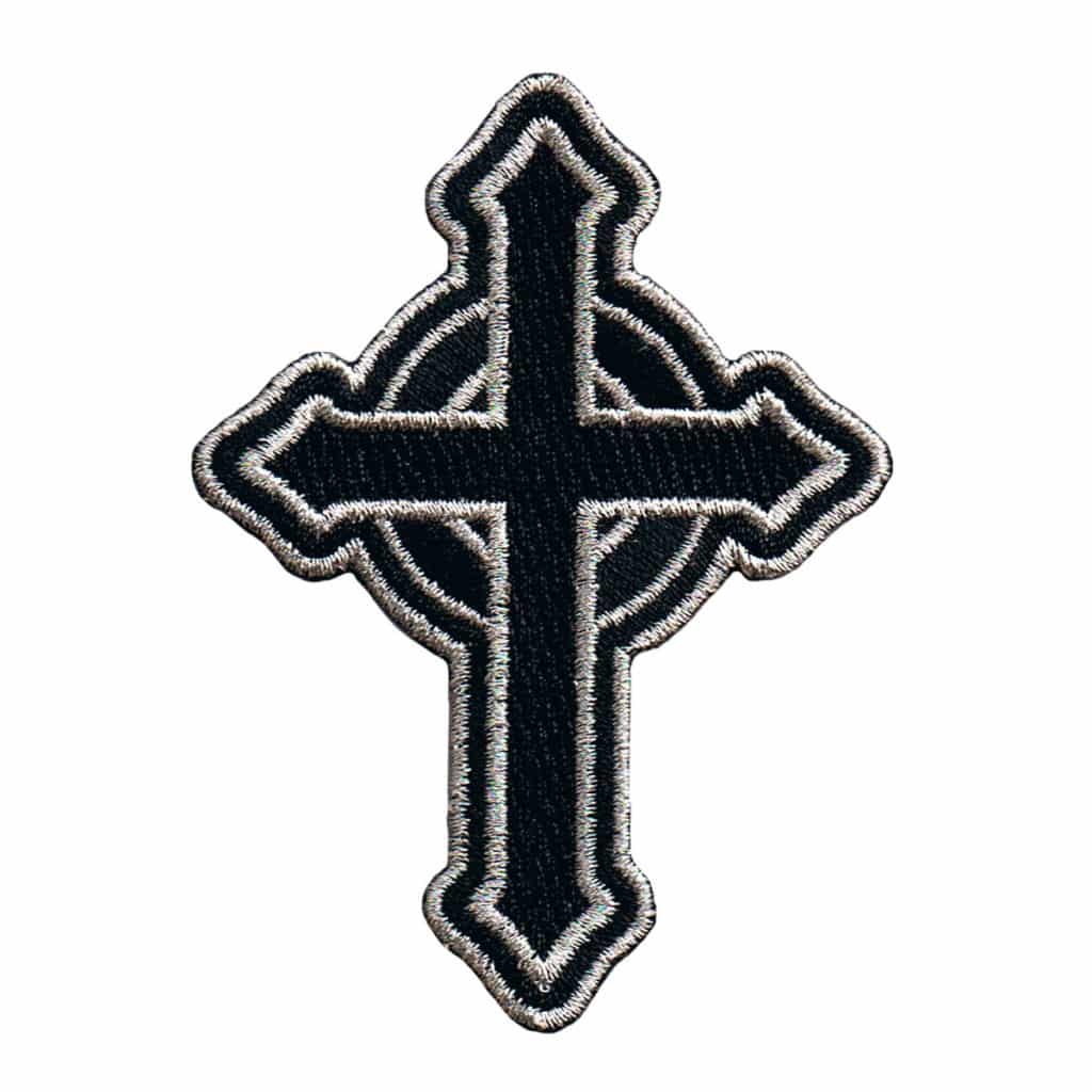 Silver and Black Celtic Cross Patch
