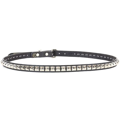 Single Row Pyramid Stud Leather Belt