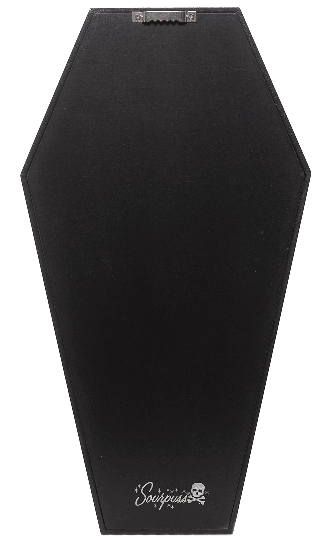 Black Bat Print Coffin Shelf by Sourpuss Clothing