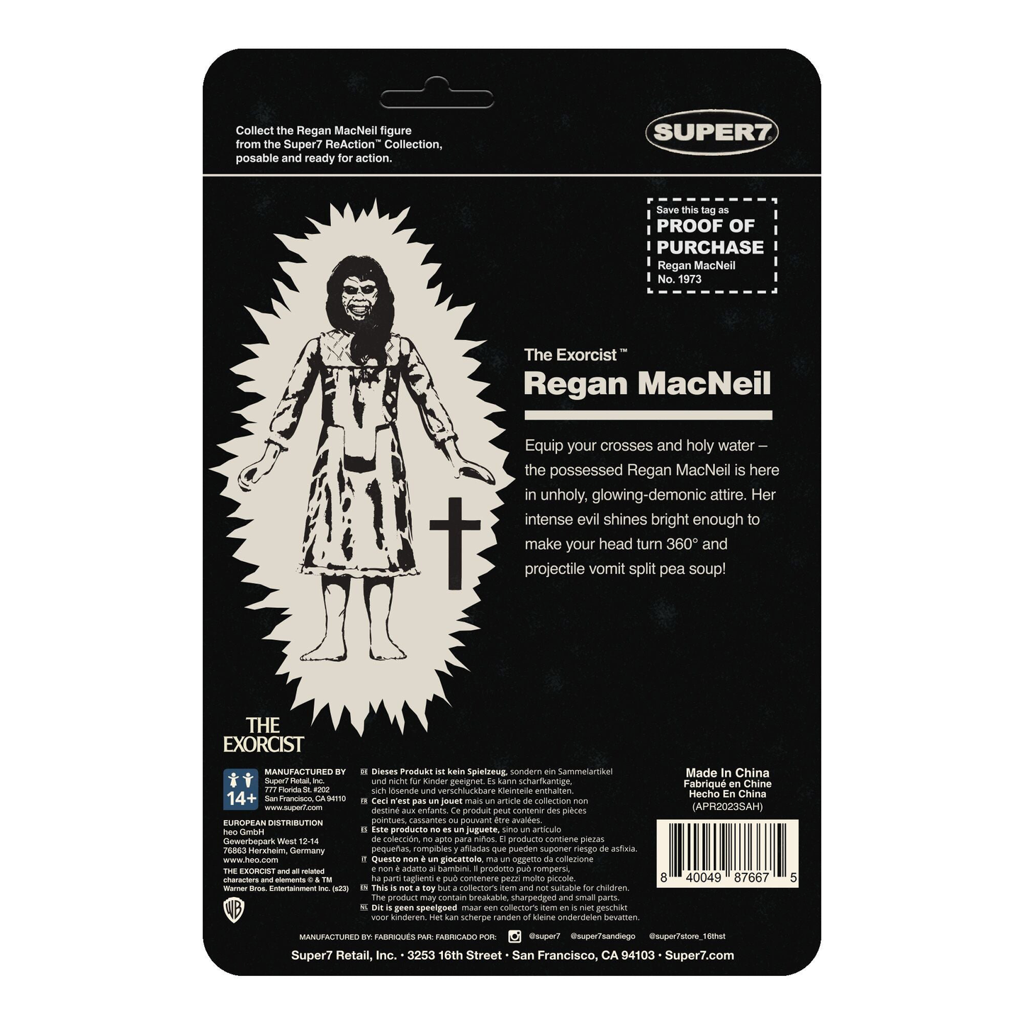 The Exorcist Regan Monster Glow Figure by Super7