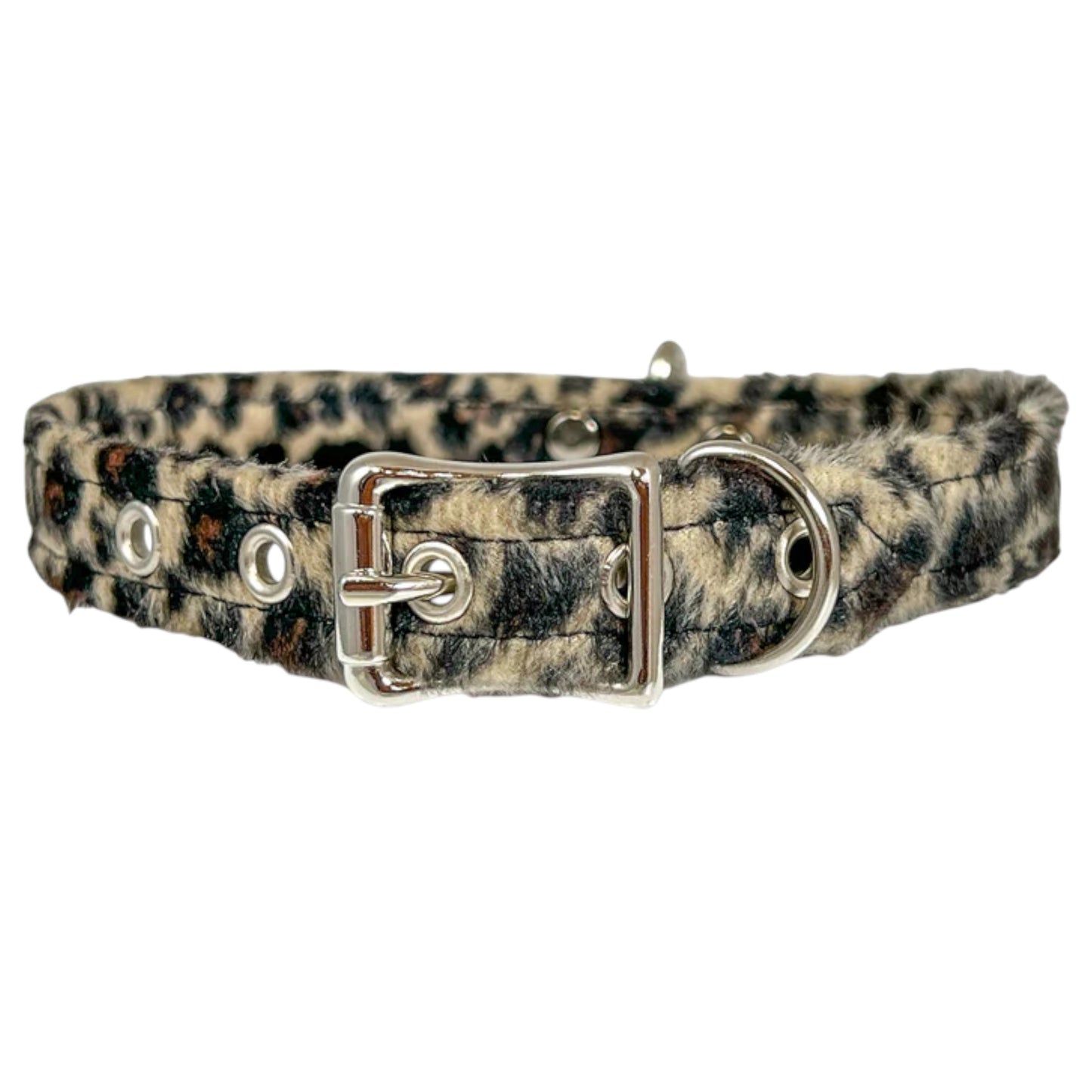 Brown Fuzzy Leopard Plain Chocker