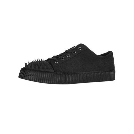 TUK Black Twill Spiked Lace Up Sneaker A3428