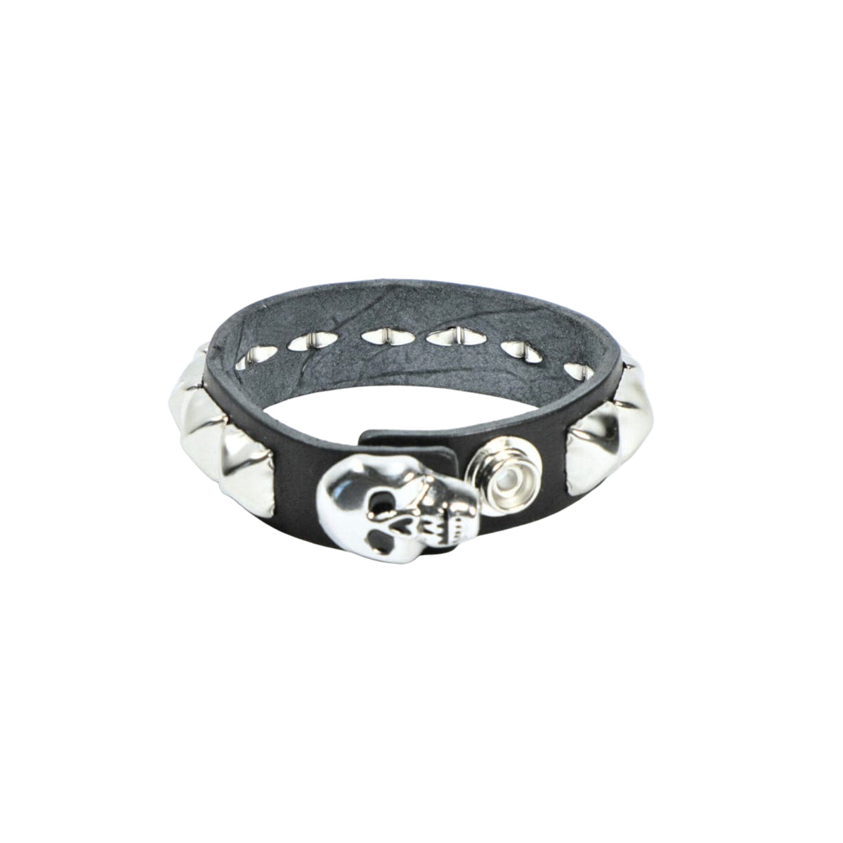 Pyramid Wristband W/ Skull Snap