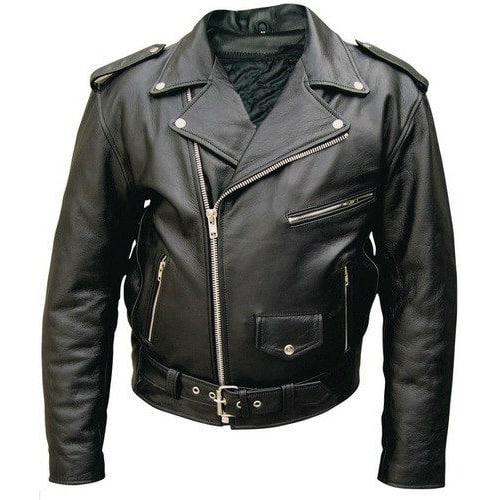 Leather Belted Biker Jacket