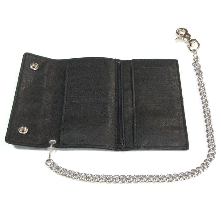 Large Soft Bi-Fold Wallet w/ Chain