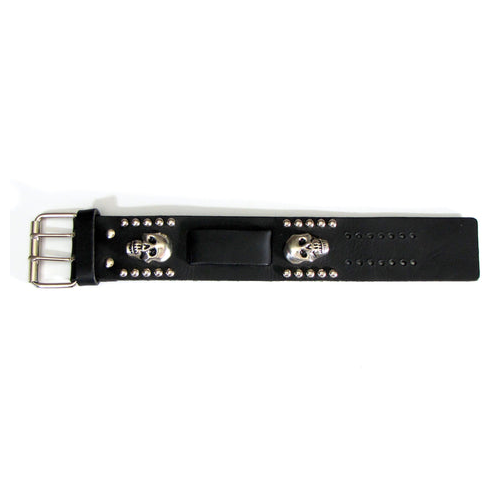 Studded Skull Leather Watchband