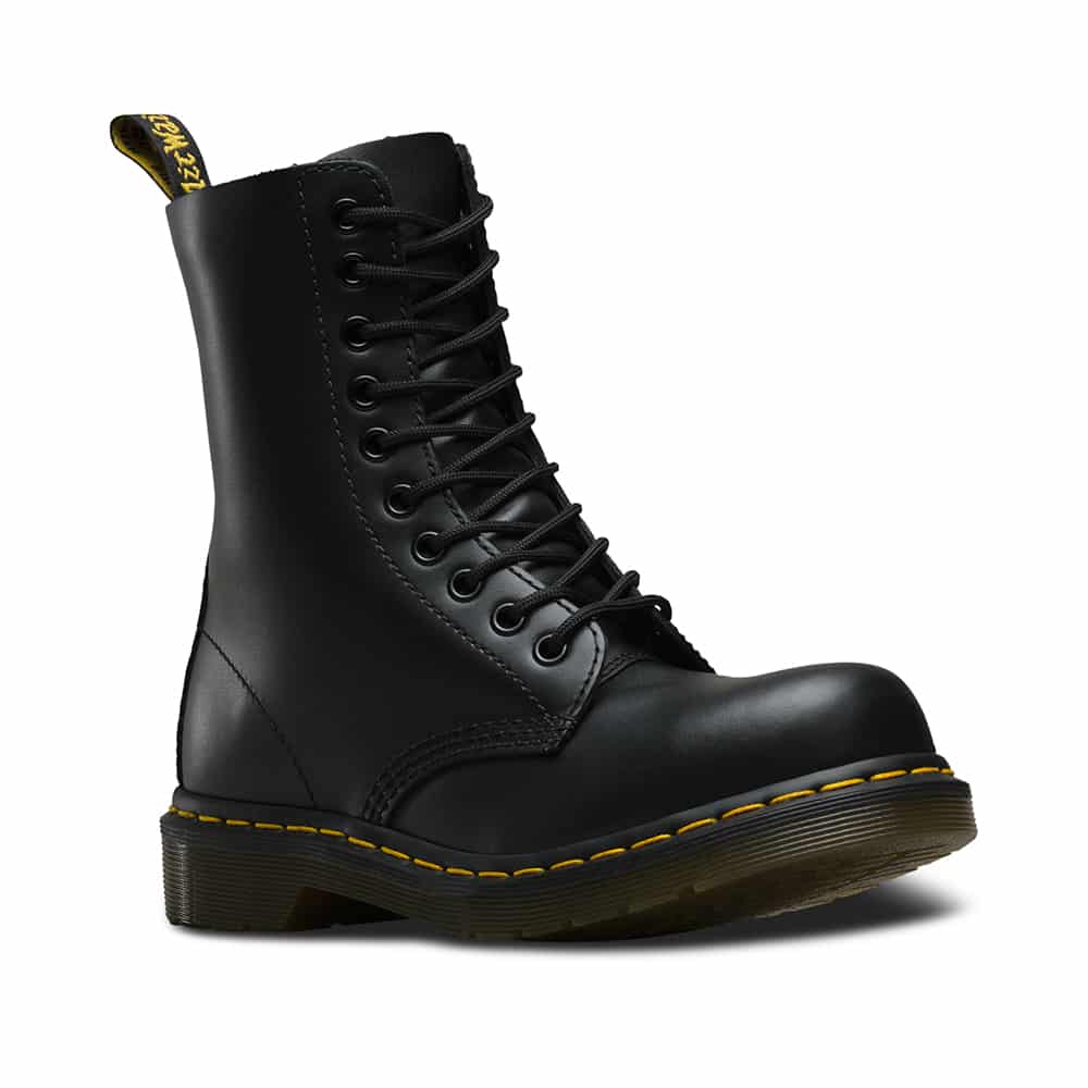 Dr. Martens 1919 Black Fine Haircell Steel Toe 10-Eye Boot